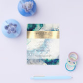 Blue Aquamarin Watercolor Gold Fossil Flyer (Einzeln)