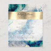 Blue Aquamarin Watercolor Gold Fossil Flyer (Vorne)