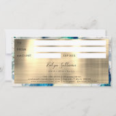 Blue Aquamarin Watercolor Gold Fossil Geschenkguts (Rückseite)