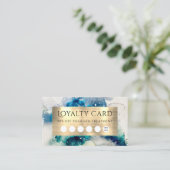 Blue Aquamarin Watercolor Loyalty Card Visitenkarte (Stehend Vorderseite)