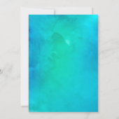 Blue Aquamarin Watercolor Peony Wedding Einladunge (Rückseite)