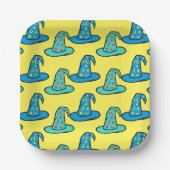 Blue + Aquamarin Wizard Hats Pappteller (Vorderseite)
