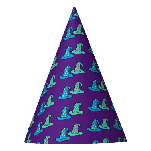Blue + Aquamarin Wizard Hats Partyhütchen (Vorderseite)