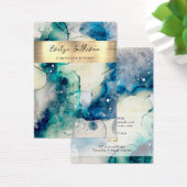 Blue aquamarine Aquarellenkarte (Schreibtisch)