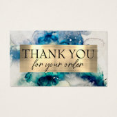 Blue aquamarine Aquarellfarbe Dank Discount Card (Vorderseite)
