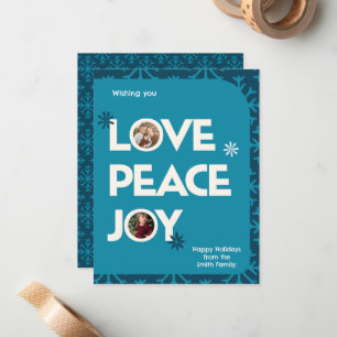 Blue Aquamarine Family Custom Picture Frame Weihna Mitteilungskarte