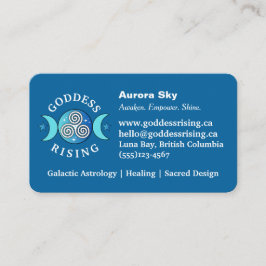 Blue-Aquamarine Goddess Rising Business Card Visitenkarte