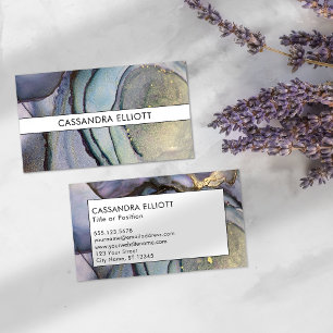 Blue Aquamarine Lila & Gold Alkoholtupfer Flüssig Visitenkarte