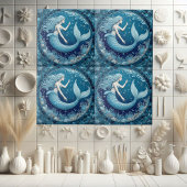 Blue Aquamarine Mermaid Ocean Bubble Mosaic Lustre Fliese