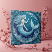 Blue Aquamarine Mermaid Ocean Bubble Mosaic Lustre Fliese