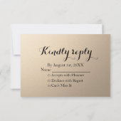 Blue Aquarell Blume Gold Glitzer RSVP Karte (Rückseite)