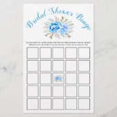 Blue Aquarell Brautparty Bingokarte Flyer (Vorne)