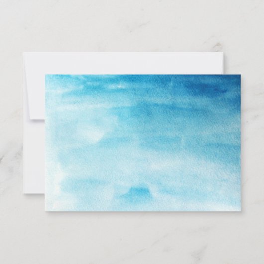 Blue Aquarell Hintergrund "Danke Karte" Dankeskarte (Rückseite)