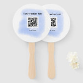 Blue Aquarell QR Scan Code hinzufügen benutzerdefi Fächer (Vorne und Hinten)