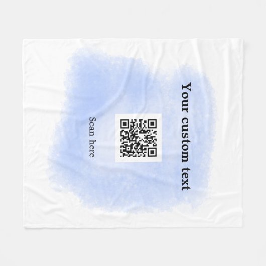 Blue Aquarell QR Scan Code hinzufügen benutzerdefi Fleecedecke (Vorderseite (Horizontal))
