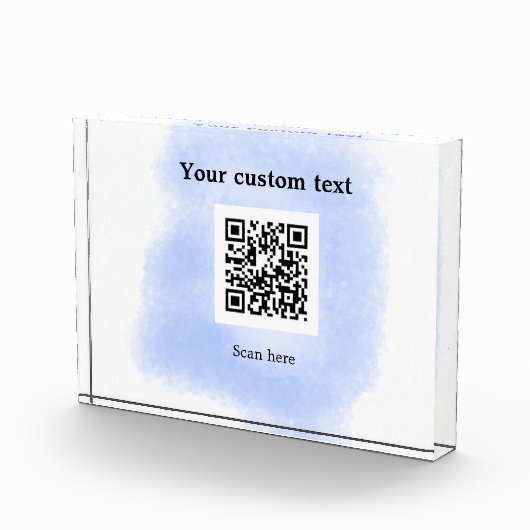 Blue Aquarell QR Scan Code hinzufügen benutzerdefi Fotoblock (Rechts)