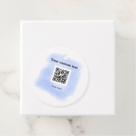 Blue Aquarell QR Scan Code hinzufügen benutzerdefi Geschenkanhänger (Beispiel)