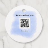 Blue Aquarell QR Scan Code hinzufügen benutzerdefi Geschenkanhänger (Vorderseite)