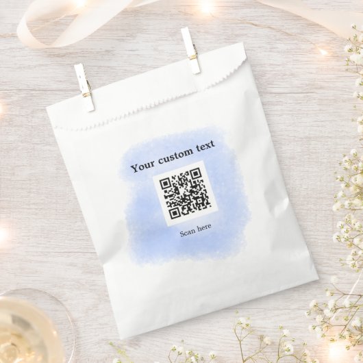 Blue Aquarell QR Scan Code hinzufügen benutzerdefi Geschenktütchen (Ausgeschnitten)
