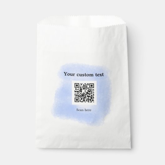 Blue Aquarell QR Scan Code hinzufügen benutzerdefi Geschenktütchen (Vorderseite)
