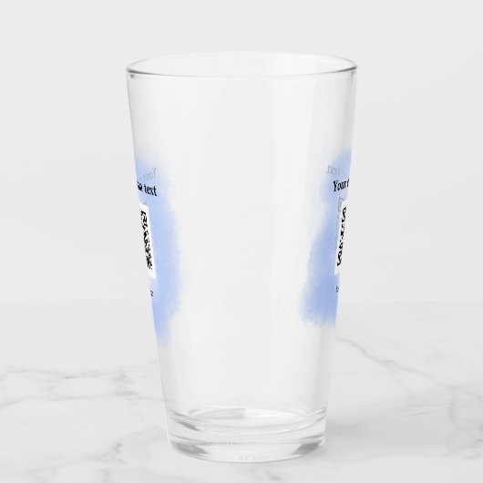 Blue Aquarell QR Scan Code hinzufügen benutzerdefi Glas (Links)