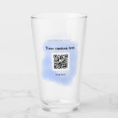 Blue Aquarell QR Scan Code hinzufügen benutzerdefi Glas (Vorderseite)