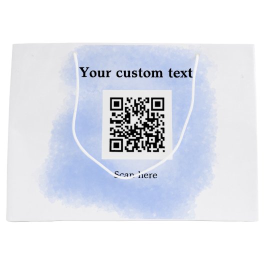 Blue Aquarell QR Scan Code hinzufügen benutzerdefi Große Geschenktüte (Vorderseite)