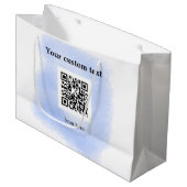 Blue Aquarell QR Scan Code hinzufügen benutzerdefi Große Geschenktüte (Vorderseite Schrägansicht)