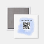 Blue Aquarell QR Scan Code hinzufügen benutzerdefi Magnet (Vorderseite/Rückseite)