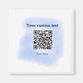 Blue Aquarell QR Scan Code hinzufügen benutzerdefi Magnet