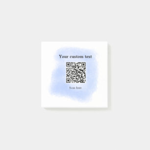 Blue Aquarell QR Scan Code hinzufügen benutzerdefi Post-it Klebezettel