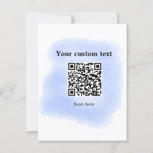 Blue Aquarell QR Scan Code hinzufügen benutzerdefi Postkarte