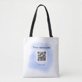 Blue Aquarell QR Scan Code hinzufügen benutzerdefi Tasche (Vorderseite)