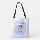 Blue Aquarell QR Scan Code hinzufügen benutzerdefi Tasche (Rückseite)