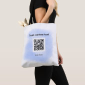 Blue Aquarell QR Scan Code hinzufügen benutzerdefi Tasche (Von Nahem)
