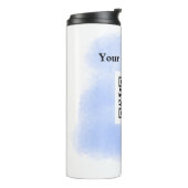 Blue Aquarell QR Scan Code hinzufügen benutzerdefi Thermosbecher (Nach links gedreht)