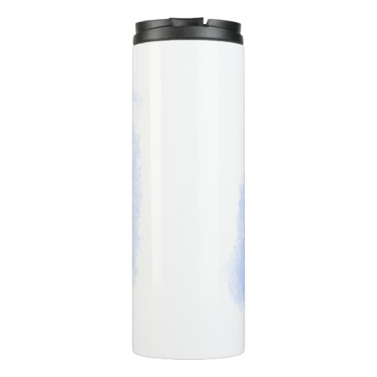 Blue Aquarell QR Scan Code hinzufügen benutzerdefi Thermosbecher (Rückseite)