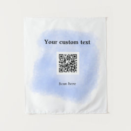 Blue Aquarell QR Scan Code hinzufügen benutzerdefi Wandteppich