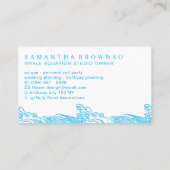 Blue Aquarium Whale Surf Visitenkarte (Rückseite)