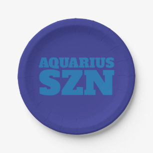 Blue Aquarius SZN Cool Pappteller