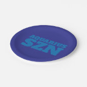 Blue Aquarius SZN Cool Pappteller (Schrägansicht)