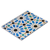 Blue Arabesque Mosaik Muster Spiral Notebook Notizblock (Linke Seite)