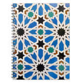 Blue Arabesque Mosaik Muster Spiral Notebook Notizblock (Vorderseite)