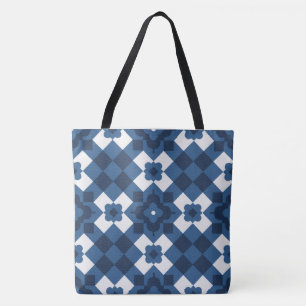 Blue Arabesque Pattern Tasche