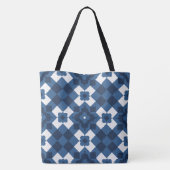Blue Arabesque Pattern Tasche (Rückseite)