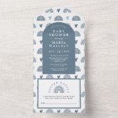 Blue Arch Boho Rainbow Baby Dusche All In One Einladung (Innen Boden)