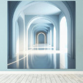 Blue Arch Corridor” Leinwanddruck (Insitu (Holzboden))