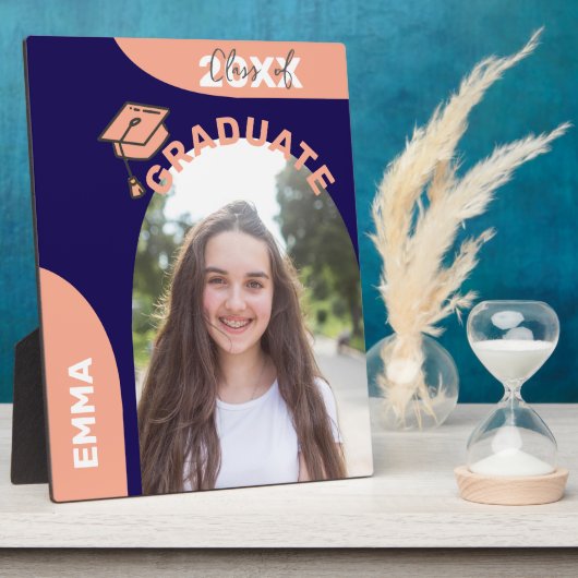 Blue Arch Design 2025 Graduate Foto Ankündigung Fotoplatte (Seite)