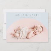 Blue Arch Frame Birth Announccard Ankündigung (Vorderseite)