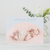 Blue Arch Frame Birth Announccard Ankündigung (Stehend Vorderseite)